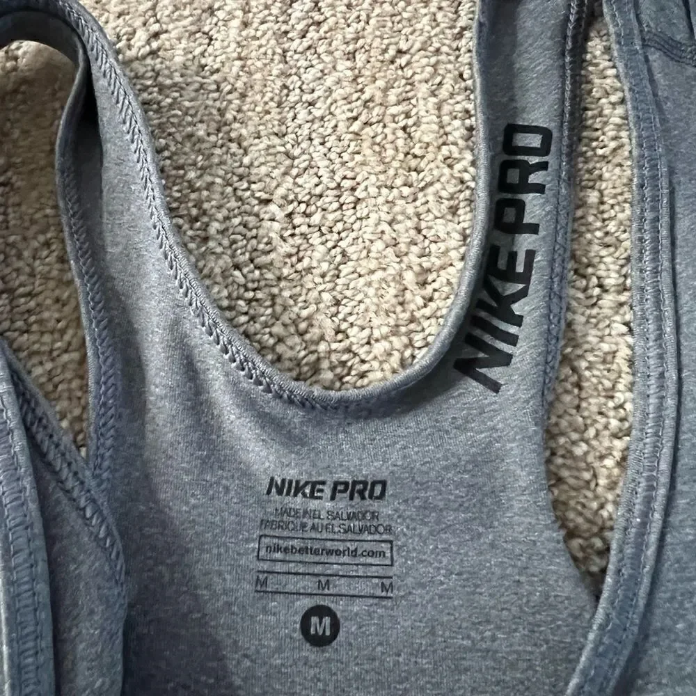 Nike Grey Logo Dri-fit Workout Tank Top